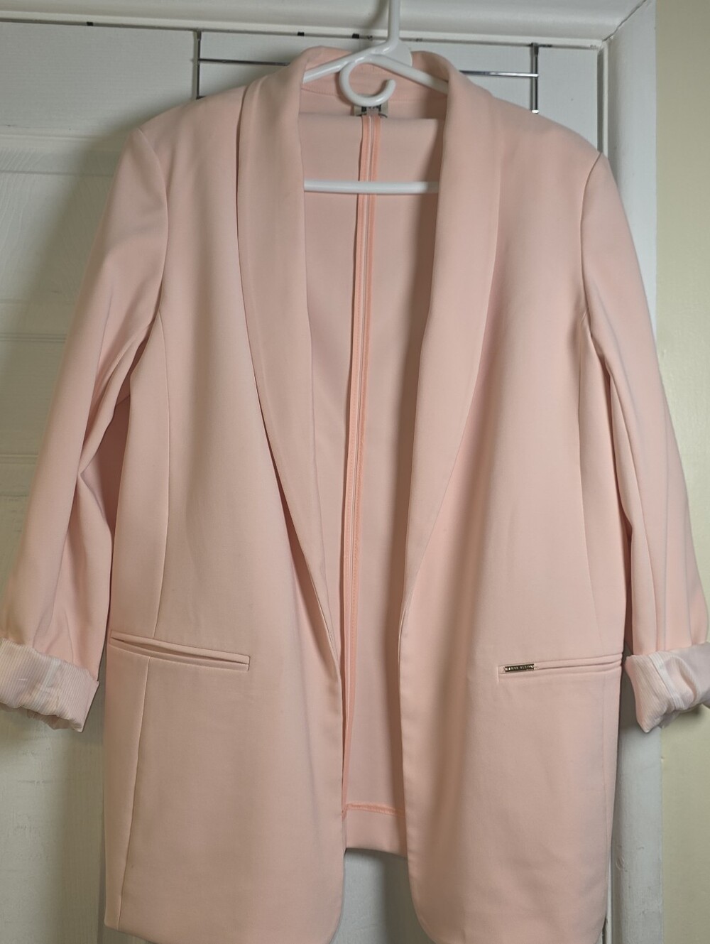 Anne Klein Blush Pink Open-Front Blazer